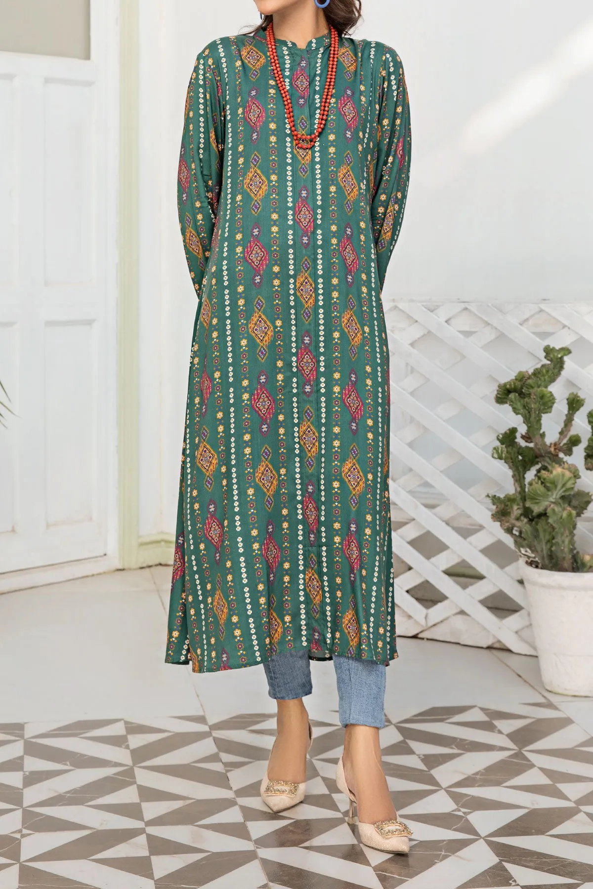 1PIECE DIGITAL PRINT LINEN KURTA  | DPLK-52