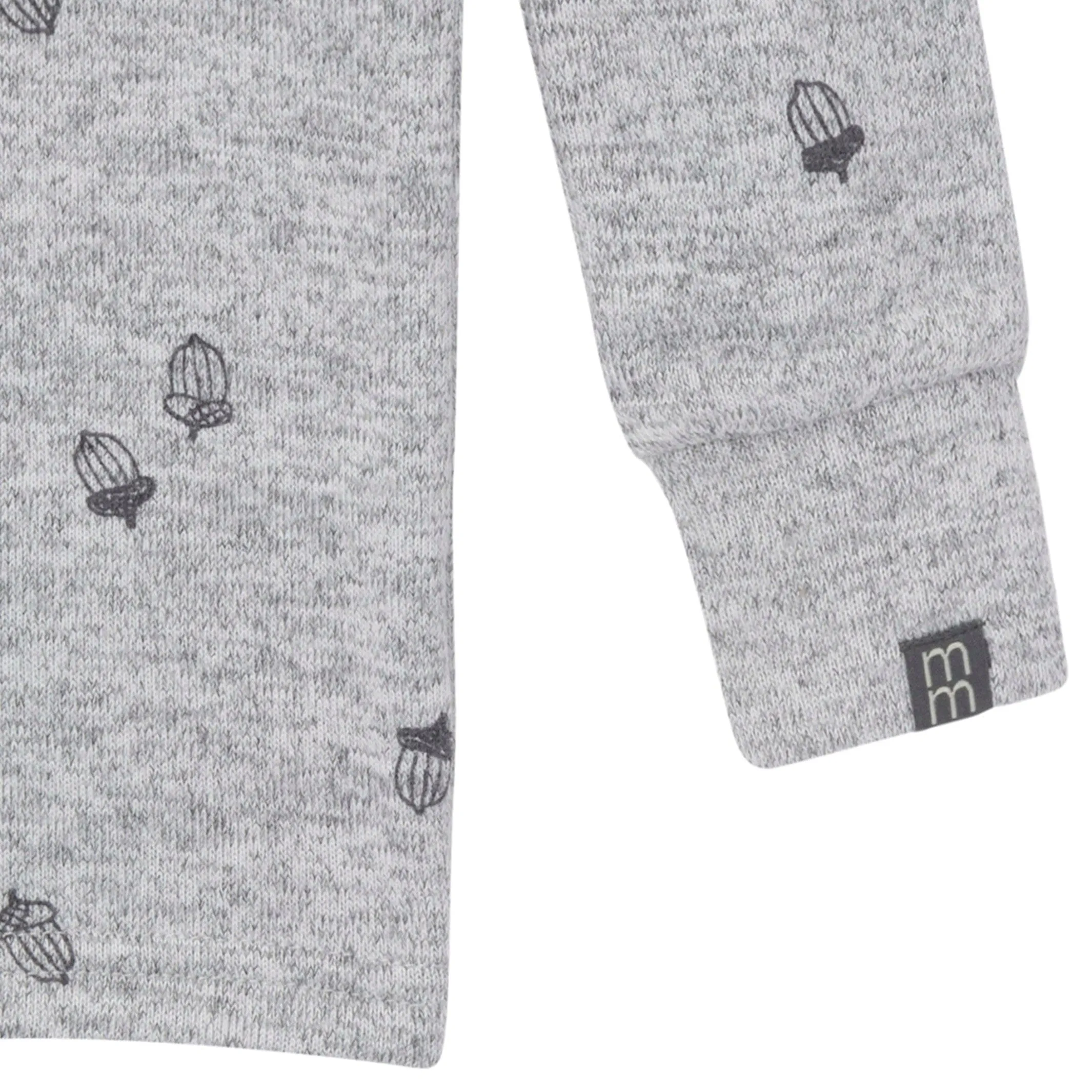 2-Piece Infant & Toddler Neutral Grey Heather Acorn Hacci Pajama Set