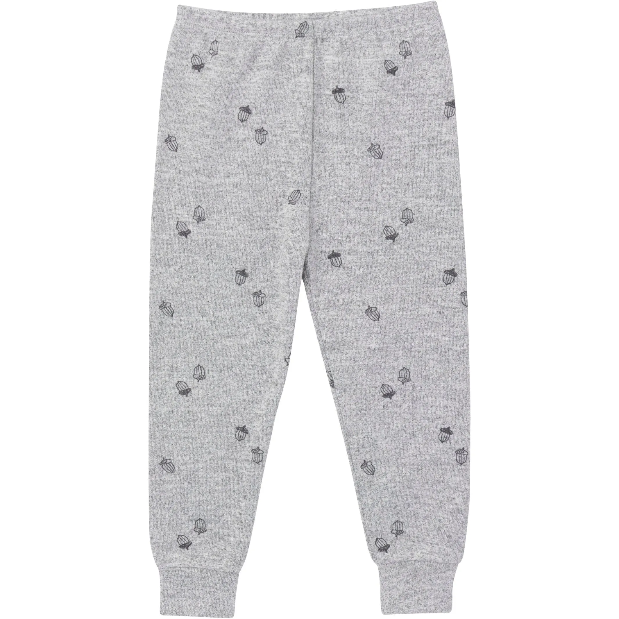 2-Piece Infant & Toddler Neutral Grey Heather Acorn Hacci Pajama Set