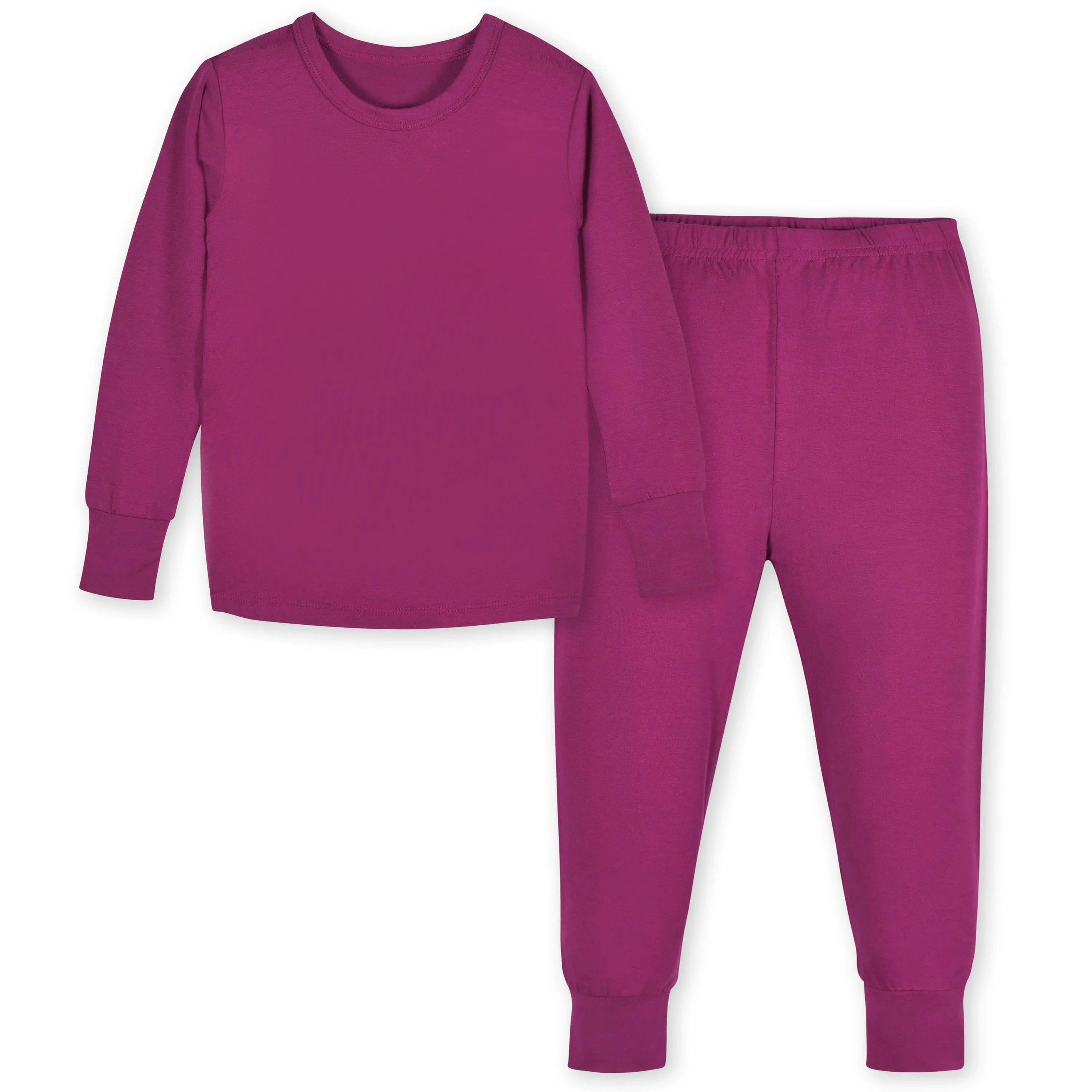 2-Piece Infant & Toddler Raspberry Soft Viscose Pajamas Made from Eucalyptus, Snug Fit