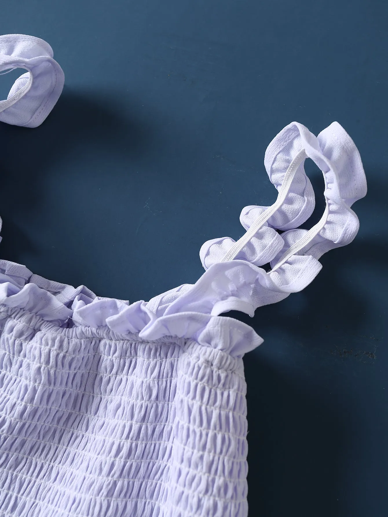 Alaya Lavender Smocked Tiered Hem Dress