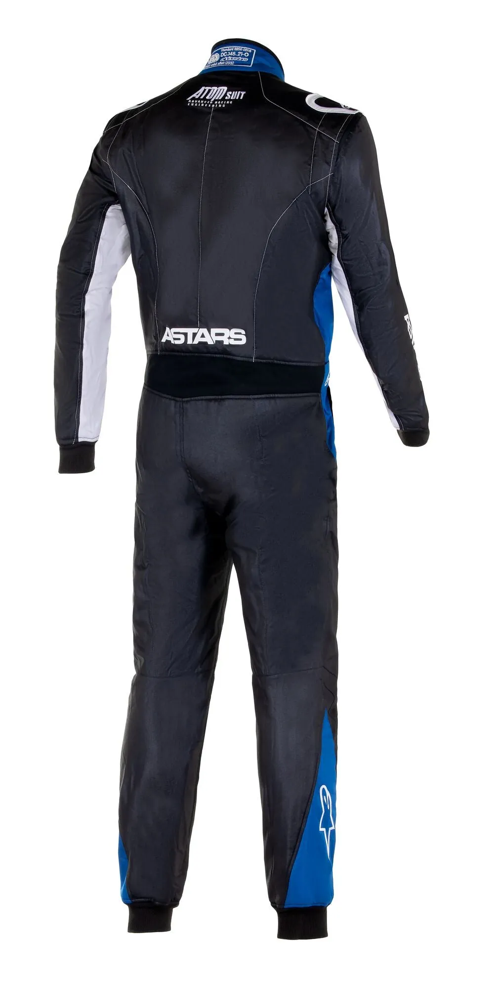 ALPINESTARS 3352523_1972_48 ATOM GRAPHIC 4 Racing suit, FIA 8856-2018, black/silver/blue, Size 48