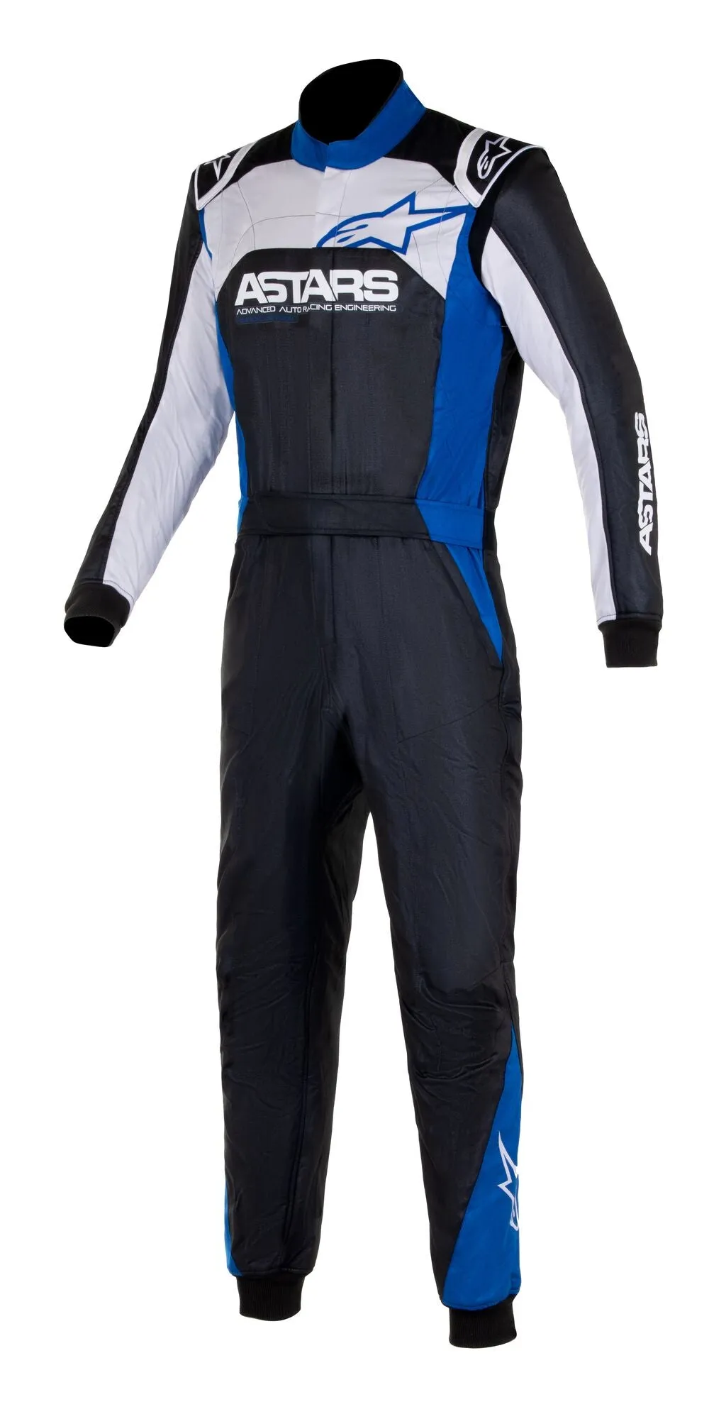 ALPINESTARS 3352523_1972_50 ATOM GRAPHIC 4 Racing suit, FIA 8856-2018, black/silver/blue, Size 50