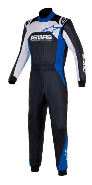 ALPINESTARS 3352523_1972_62 ATOM GRAPHIC 4 Racing suit, FIA 8856-2018, black/silver/blue, Size 62