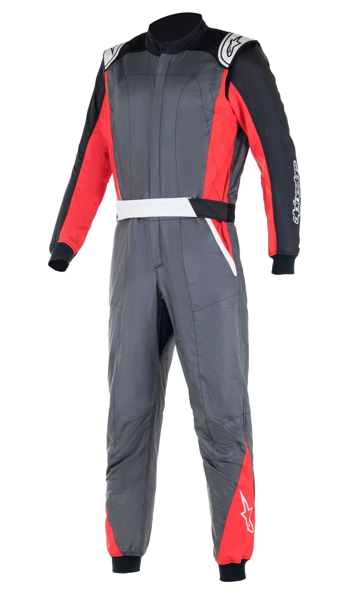 ALPINESTARS 3352722_1436_52 ATOM Race suit, FIA 8856-2018, anthracite/black/red, Size 52