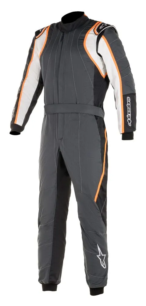 ALPINESTARS 3355020_1424_52 GP RACE v2 Racing suit, FIA 8856-2018, grey/white/orange, Size 52