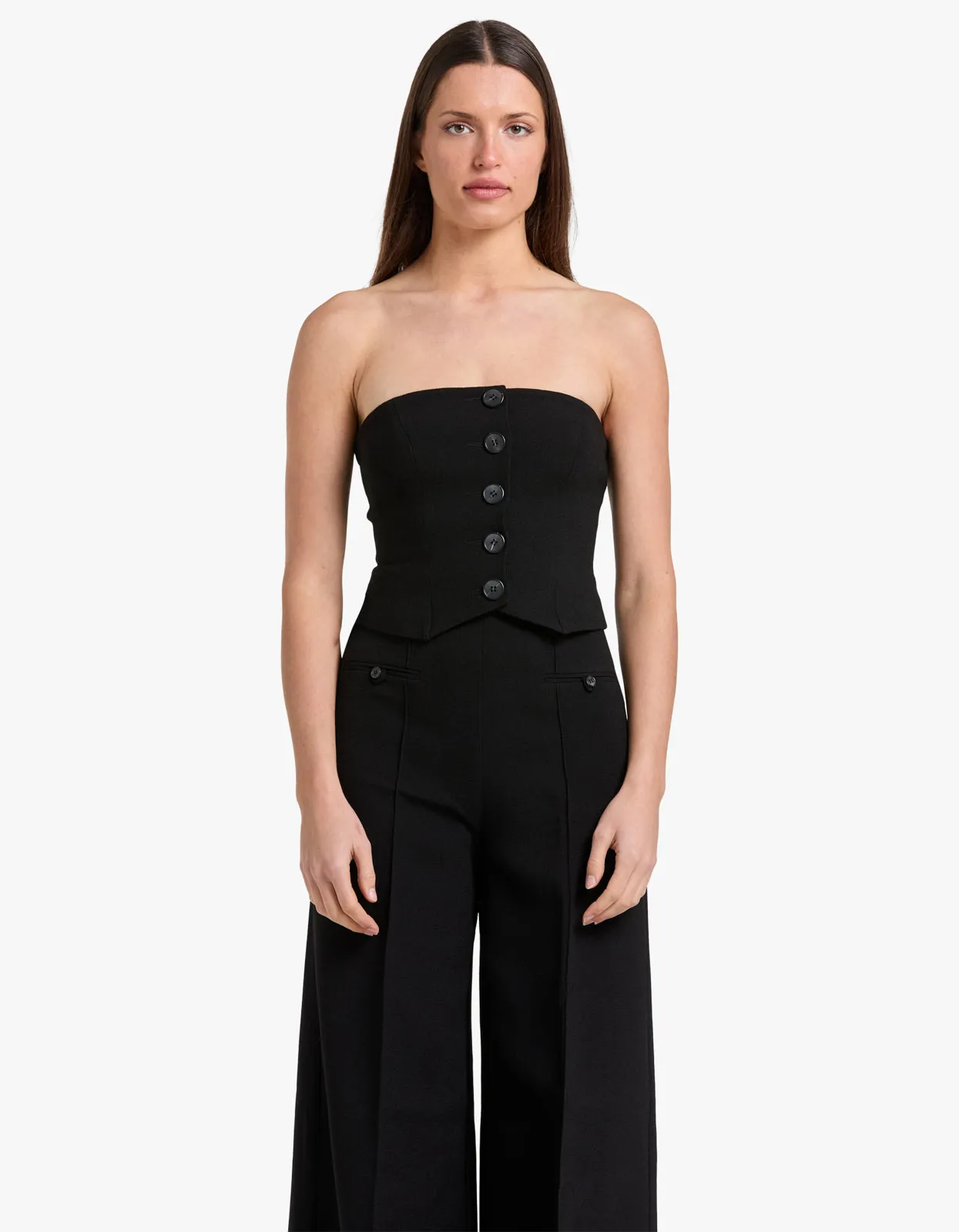 Amura Button Up Bodice - Black