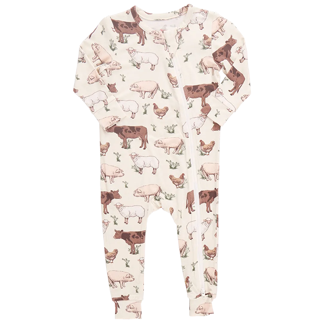 Baby Bamboo Romper - Farm Life