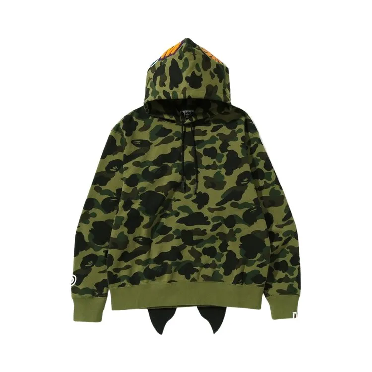 BAPE 1st Camo Shark Relaxed Fit Fullover 'Green' Hoodie, Green