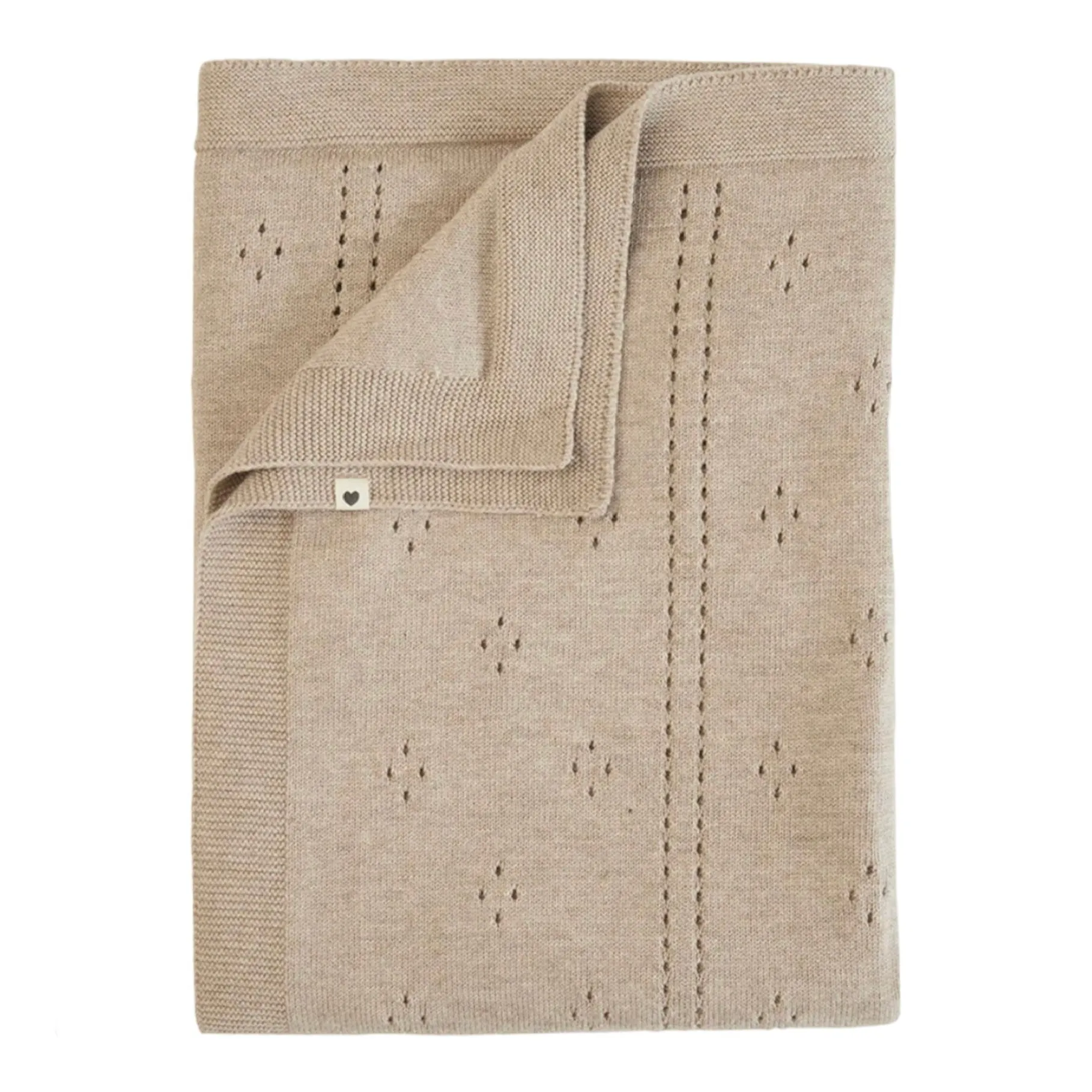 Bibs - Knitted blanket, 100% organic cotton, pointelle vanilla