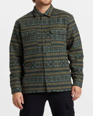 Billabong Offshore Jacquard Flannel Long Sleeve Shirt - SLATE GREEN