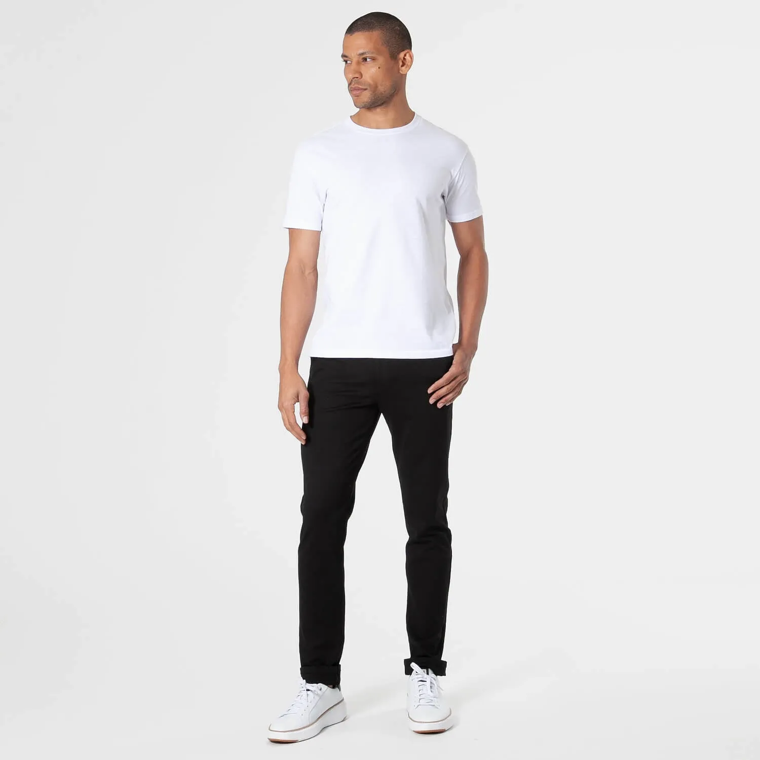 Black Slim Comfort Knit Chino Pant