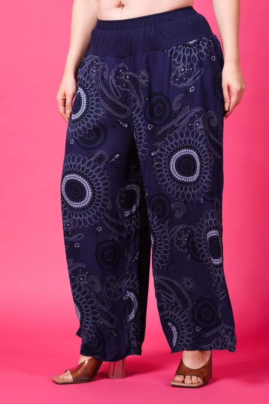 Blue Oval Printed Harem Pants