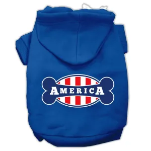 Bonely In America Screen Print Pet Hoodies Blue Size Med (12)