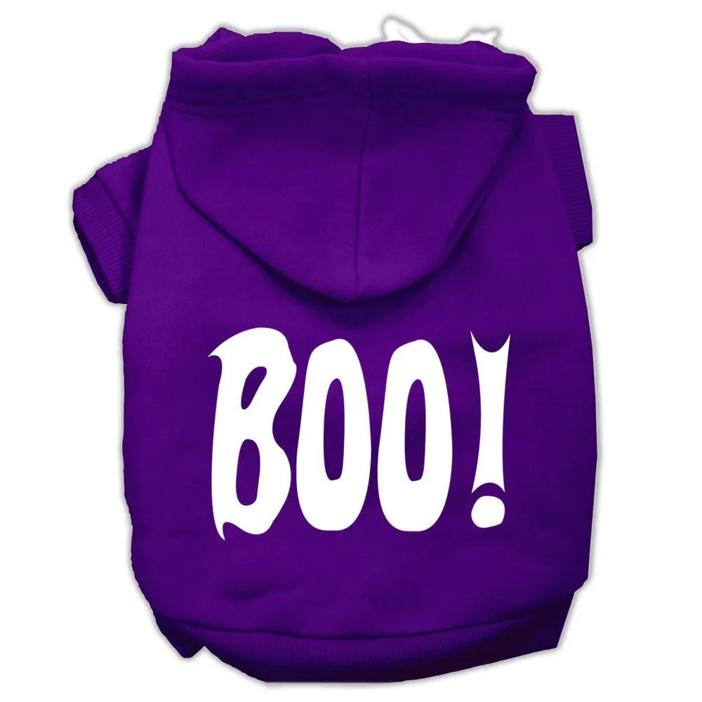 BOO! Screen Print Pet Hoodies Purple Size Lg (14)