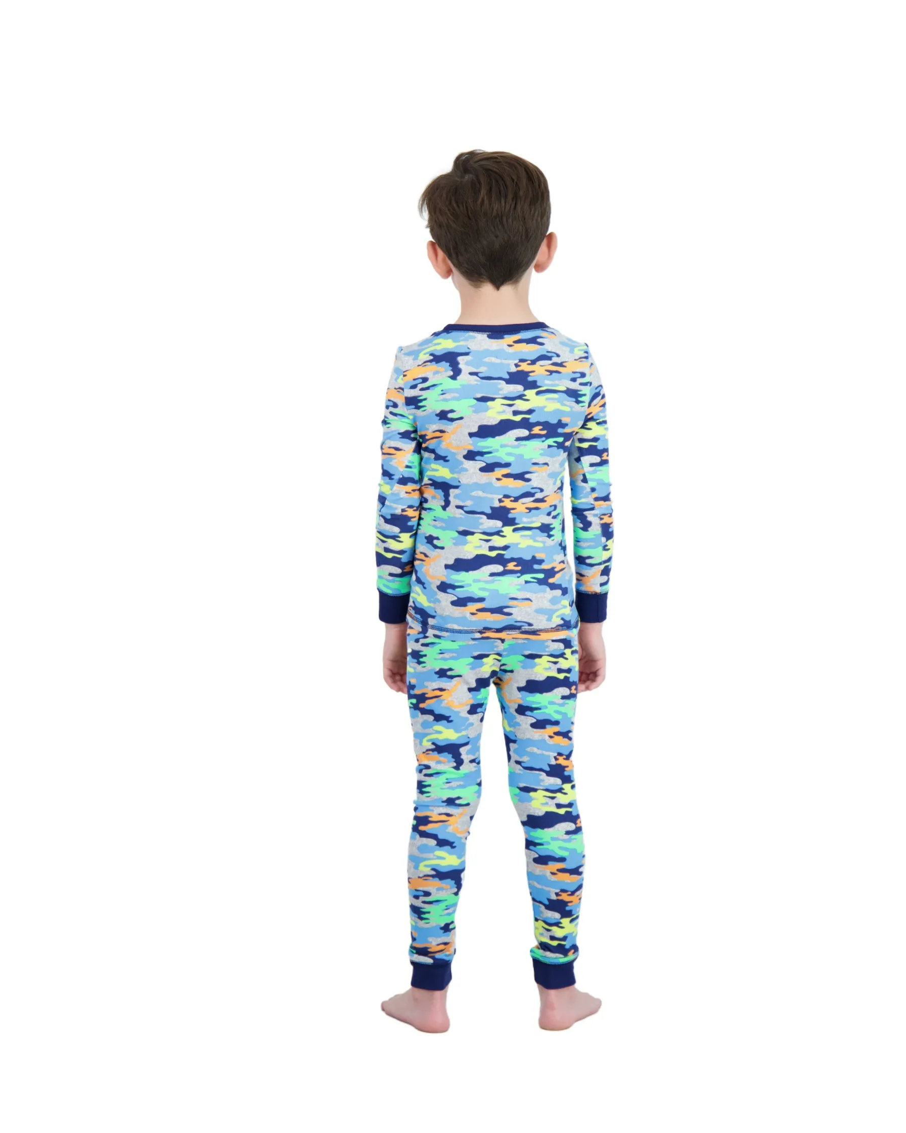 Boys 2-Piece Super Soft Jersey Snug-Fit Pajama Set- Camo, Multicolored Pajama Set for Toddlers and Boys