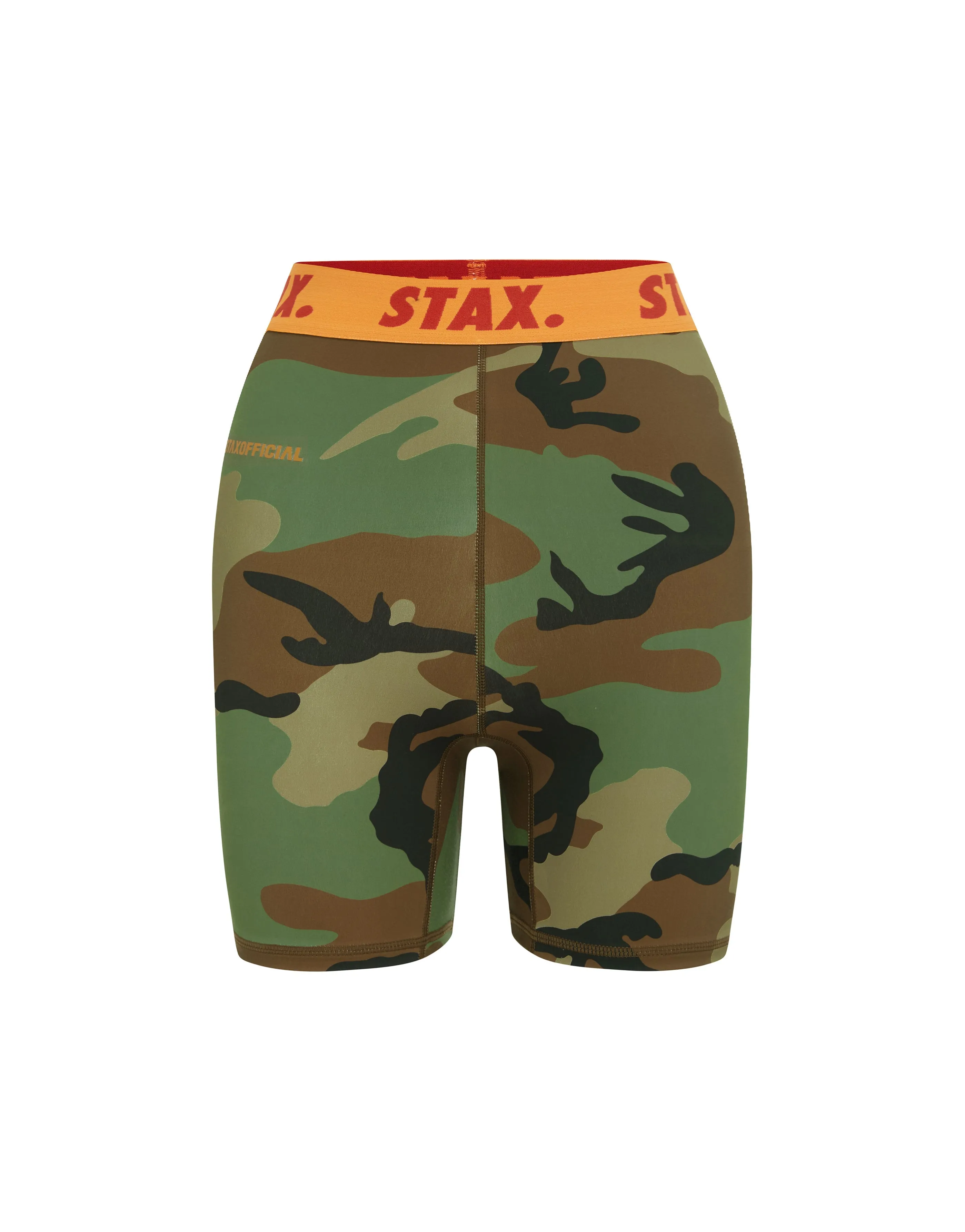 Camo WB Midi Bike Shorts - Orange