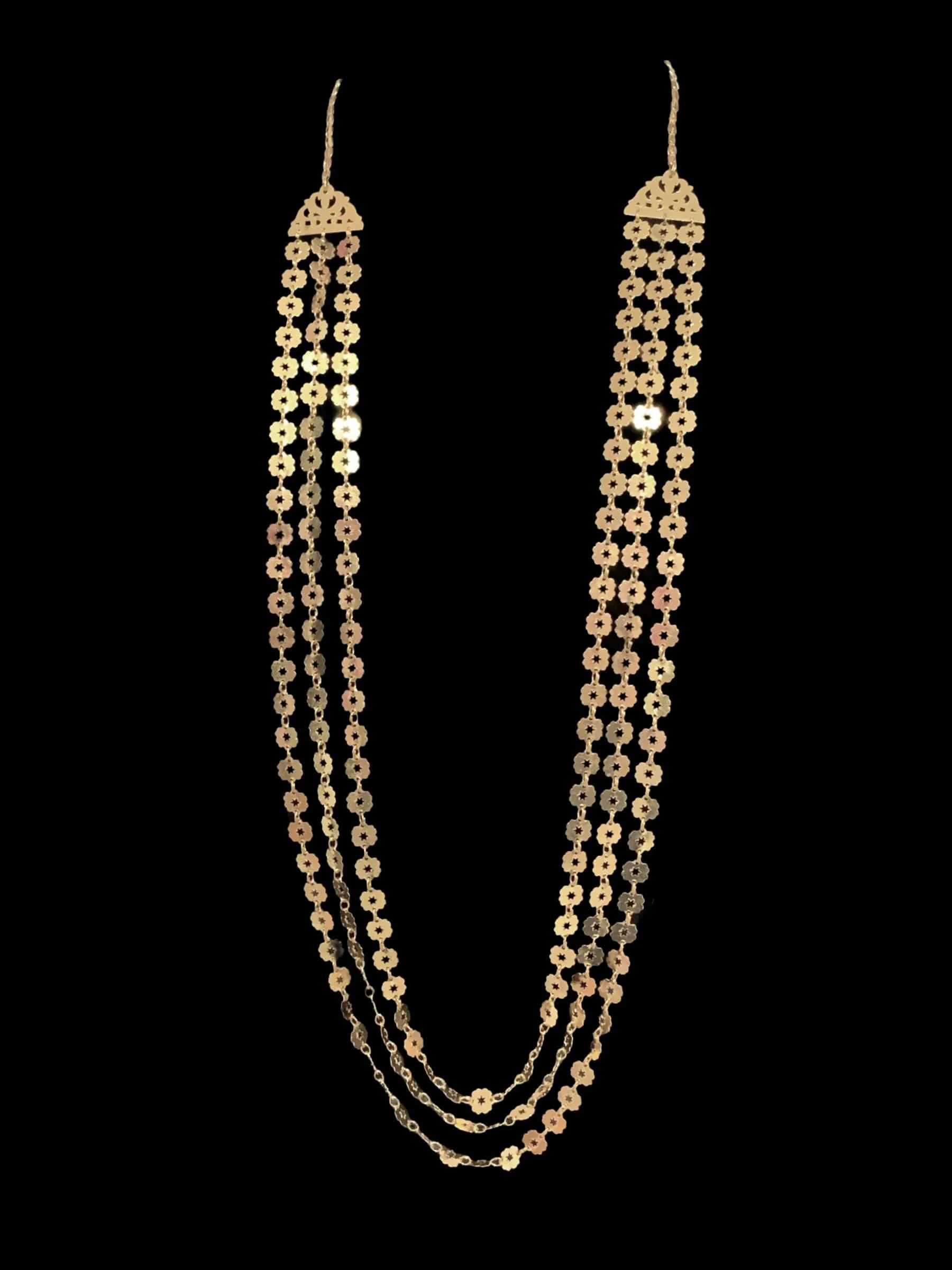 Chandan haar necklace  in silver with gold plating ( READY TO SHIP )