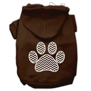 Chevron Paw Screen Print Pet Hoodies Brown Size XXXL (20)