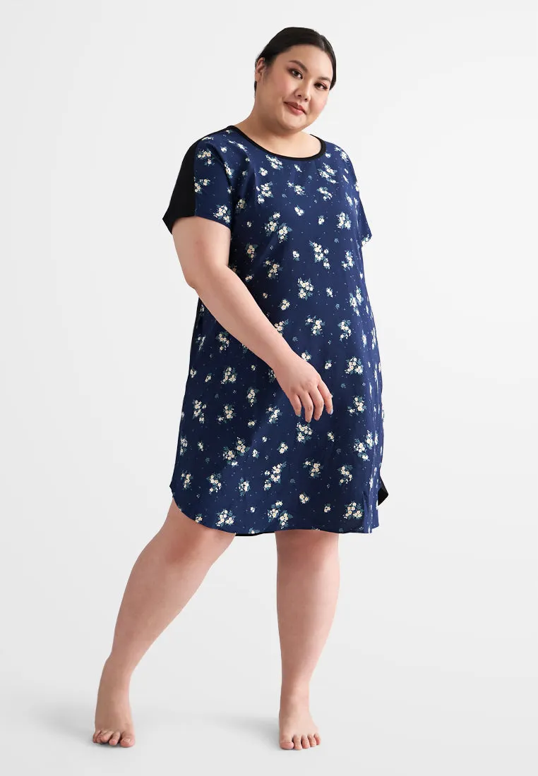 Dency Back Stretch Lounge Dress - Pink Dots