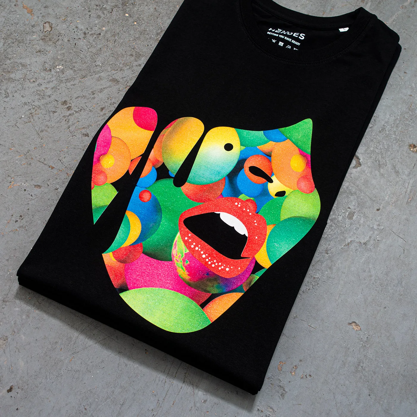 Droplet Face 008 - Tshirt - Black