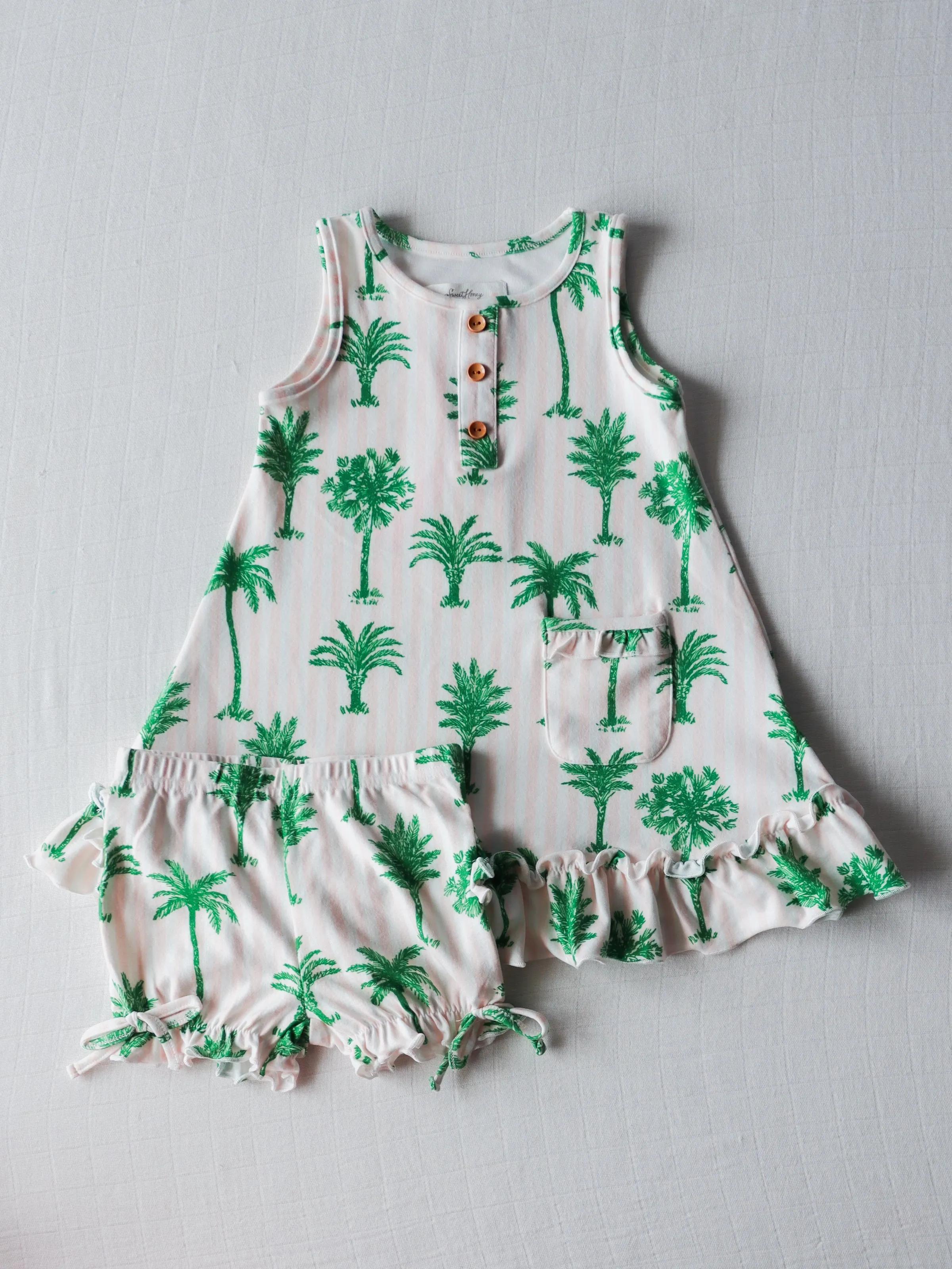 Everyday Play Dress - Palm Tree Stripes