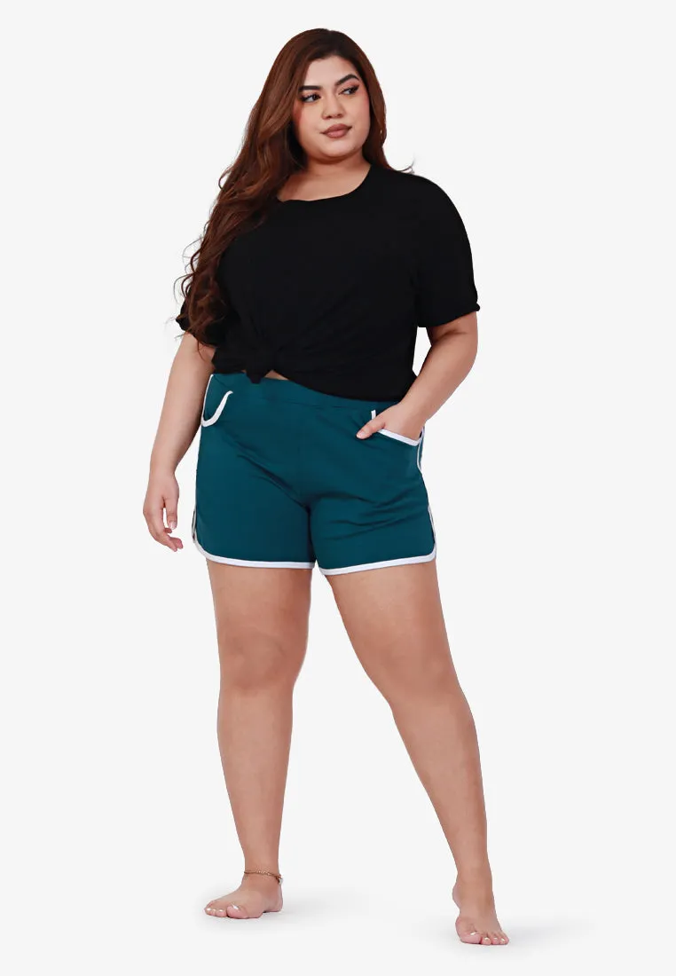 Fonda Plus Size Retro Shorts - Peach