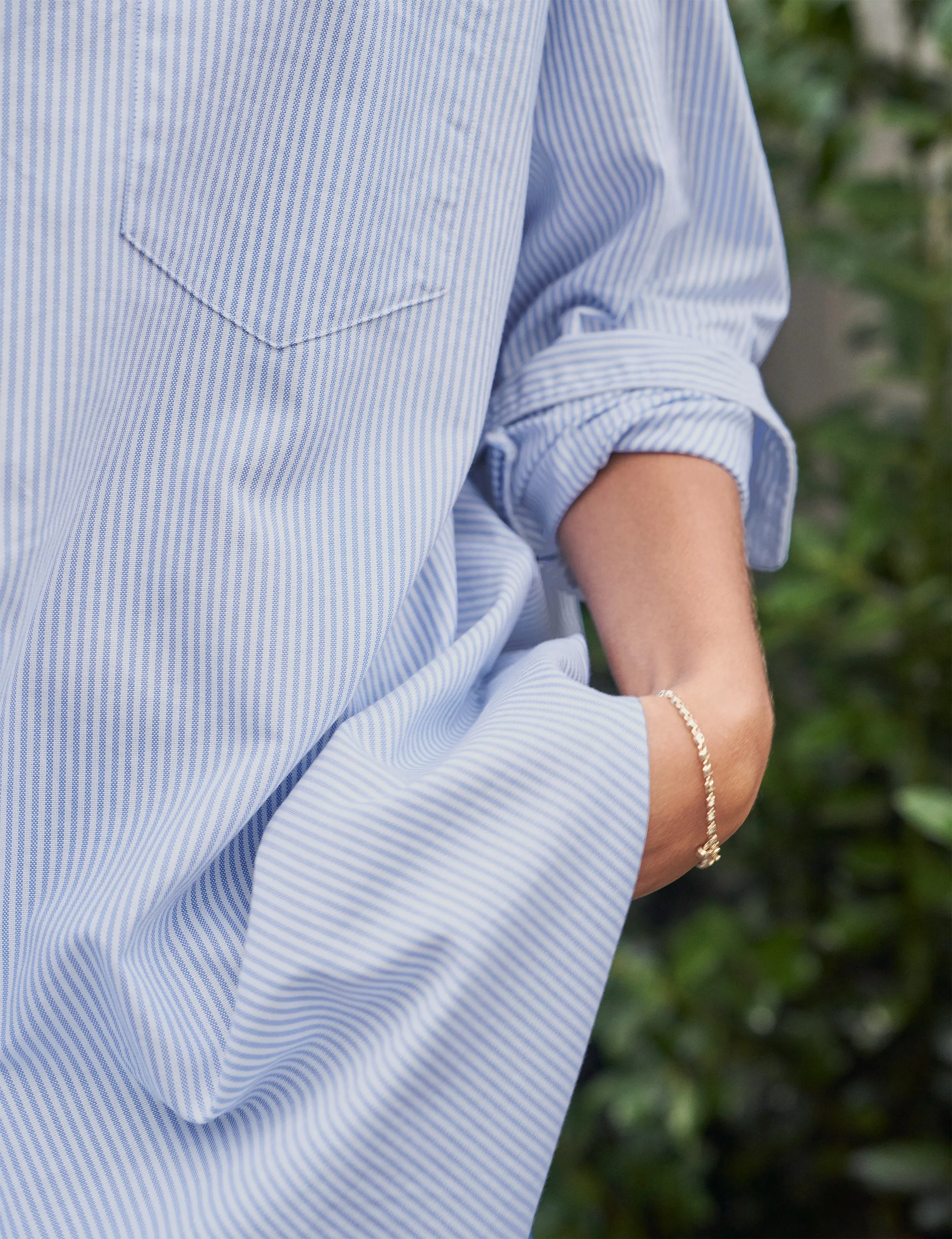 Frank & Eileen - Shirley Oversized Button-Up Shirt in Blue Stripe