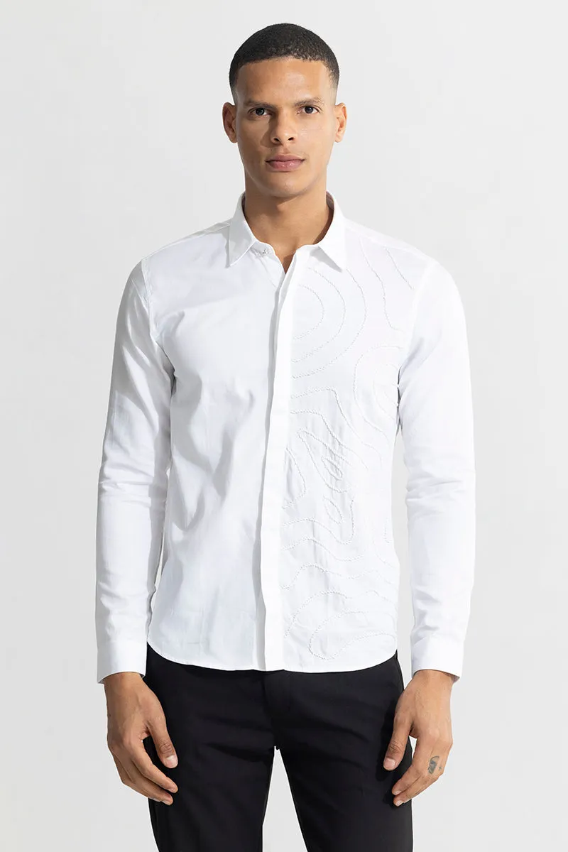 Elegant Grafer White Beaded Shirt for Stylish Occasions