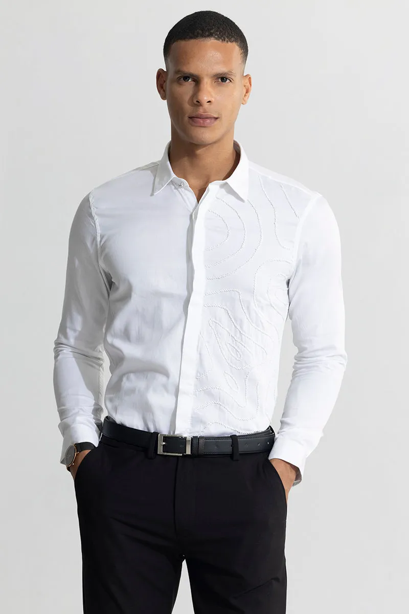 Elegant Grafer White Beaded Shirt for Stylish Occasions