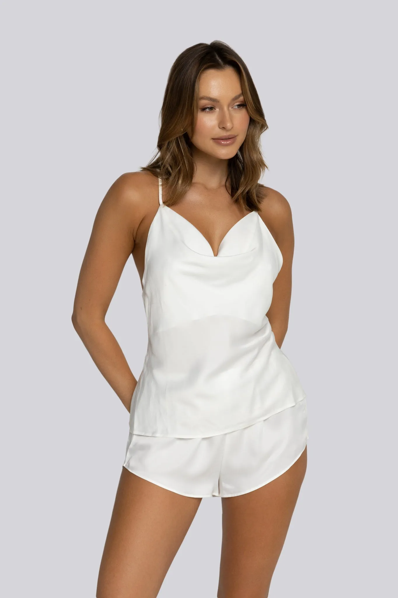 Halston x Homebodii Bianca Cami Set - White