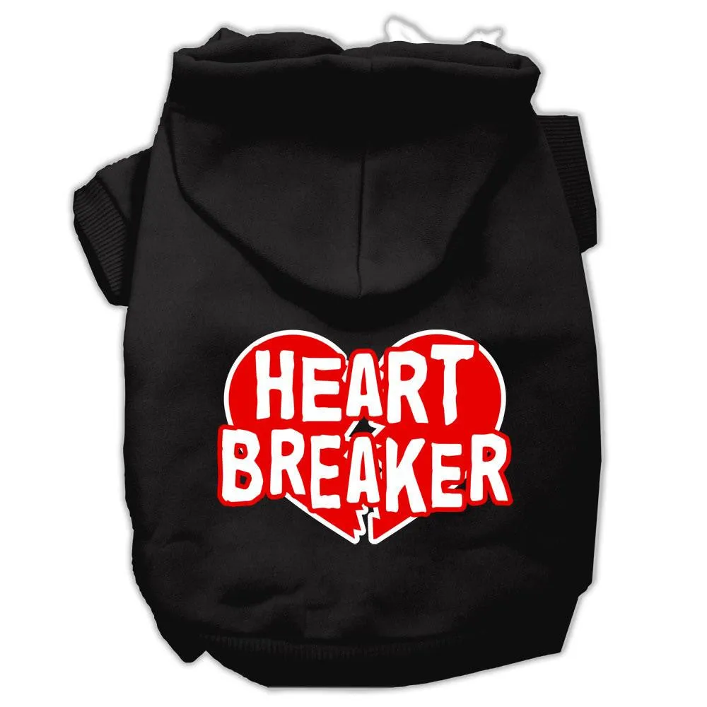 Heart Breaker Screen Print Pet Hoodies Black Size Med (12)