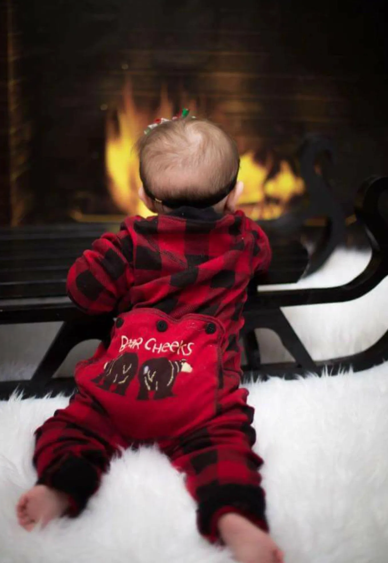 Lazyone Infant & Kids Buffalo Plaid BEAR CHEEKS Flapjack Matching Christmas Pj's