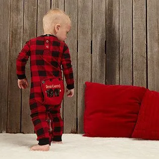 Lazyone Infant & Kids Buffalo Plaid BEAR CHEEKS Flapjack Matching Christmas Pj's