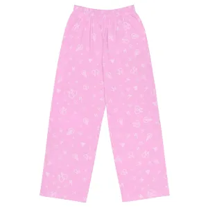 Lesbian Symbols on Pink Wide Leg Pants/Trousers