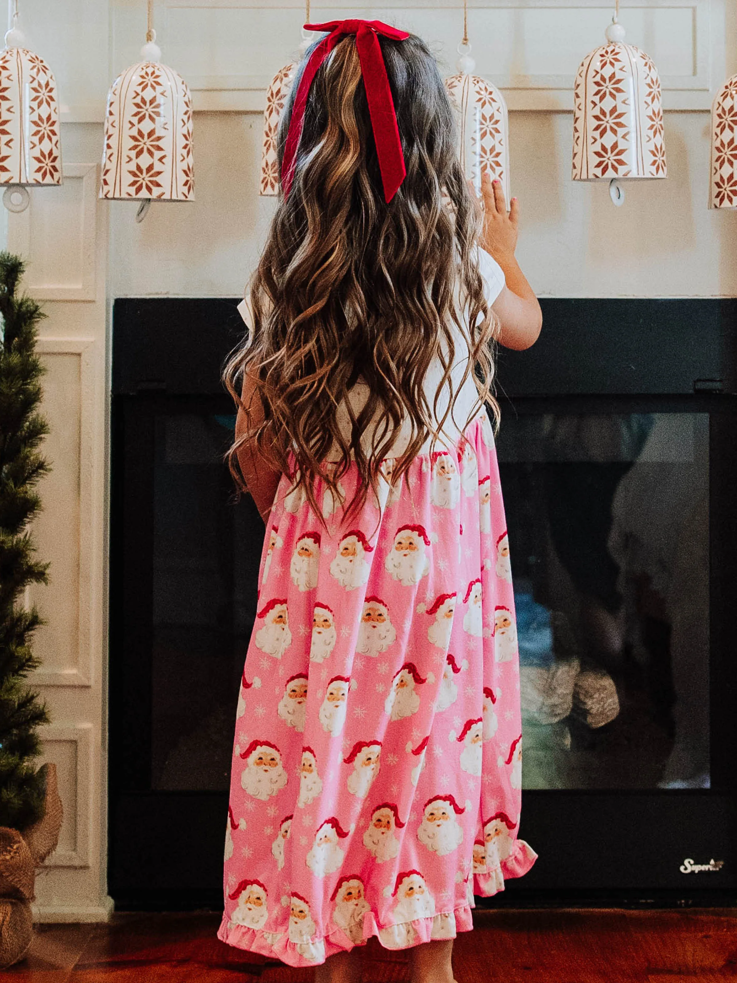 Maxi Play Dress - Jolly St Nick in Pink