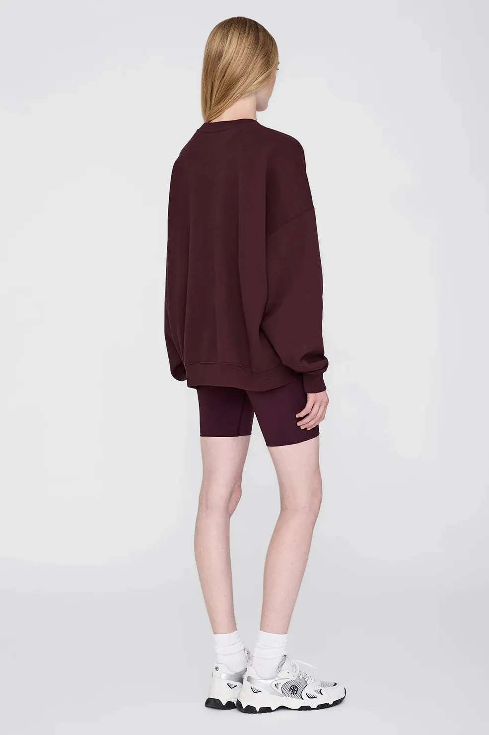 MILES OVERSIZED SWEATSHIRT LETTERMAN - DARK BURGUNDY