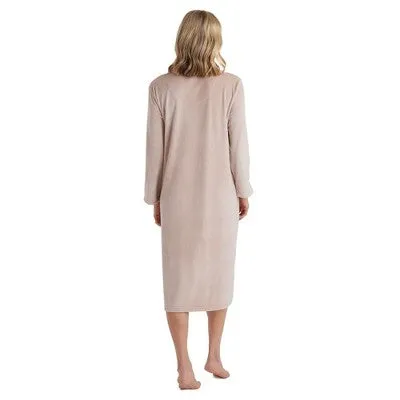 New - Softies 42" 3/4 Sleeve Serenity Shear Mink Zip Robe Coco, Medium