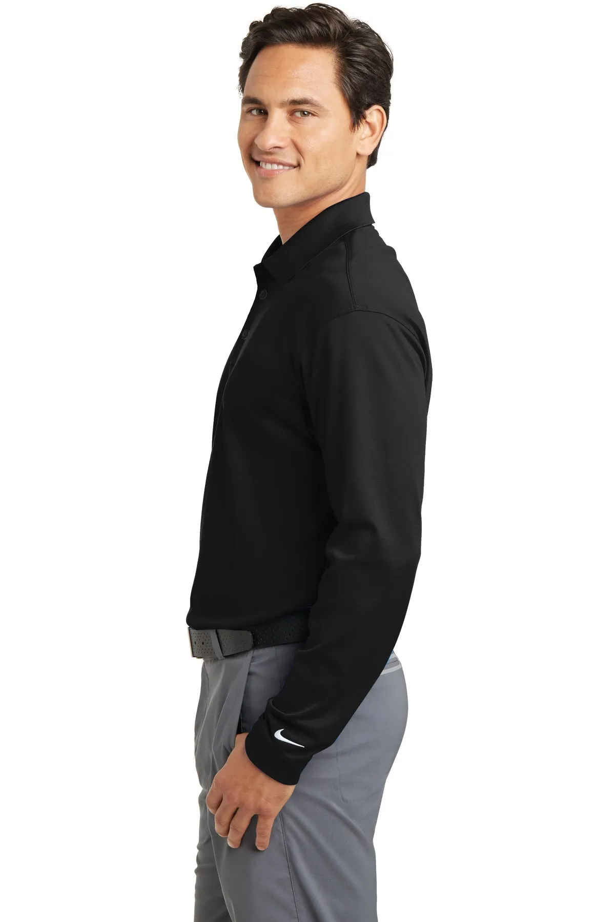 Nike Tall Long Sleeve Dri-FIT Stretch Polo, Black [GuidePoint Security]