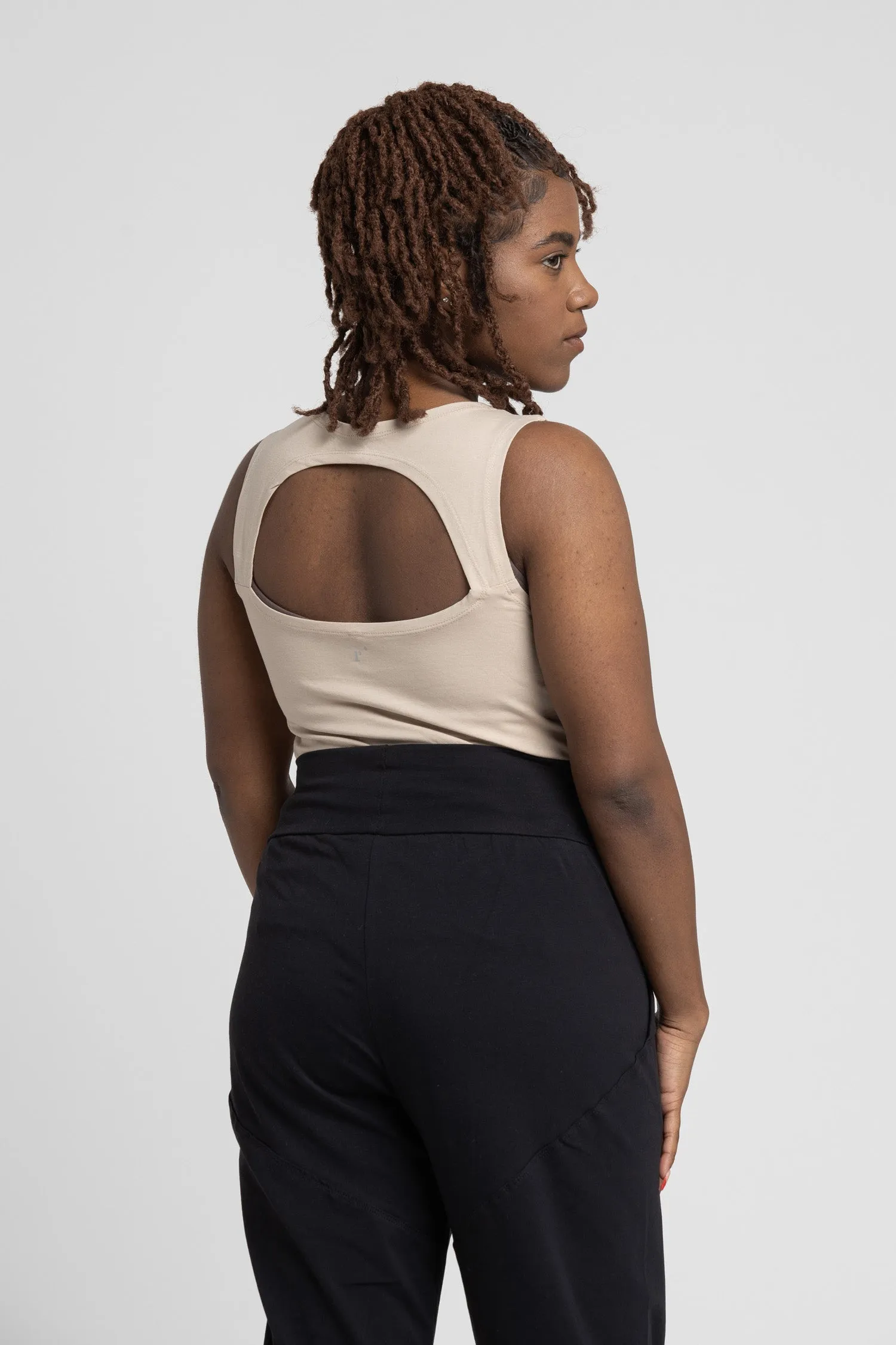 Organic Cotton Half Moon Open Back Tank Top