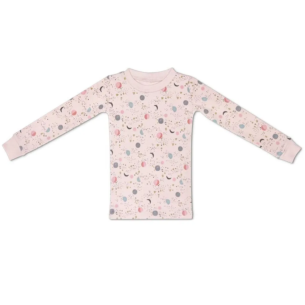 Organic Cotton Pajama - Pink moon & stars