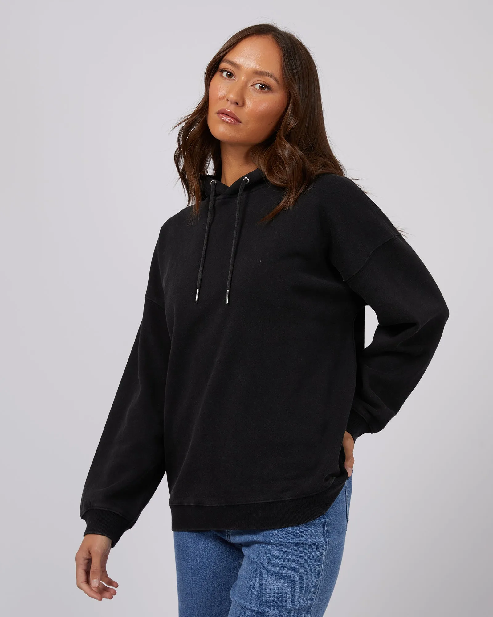 Oversized Hoody Washed Black