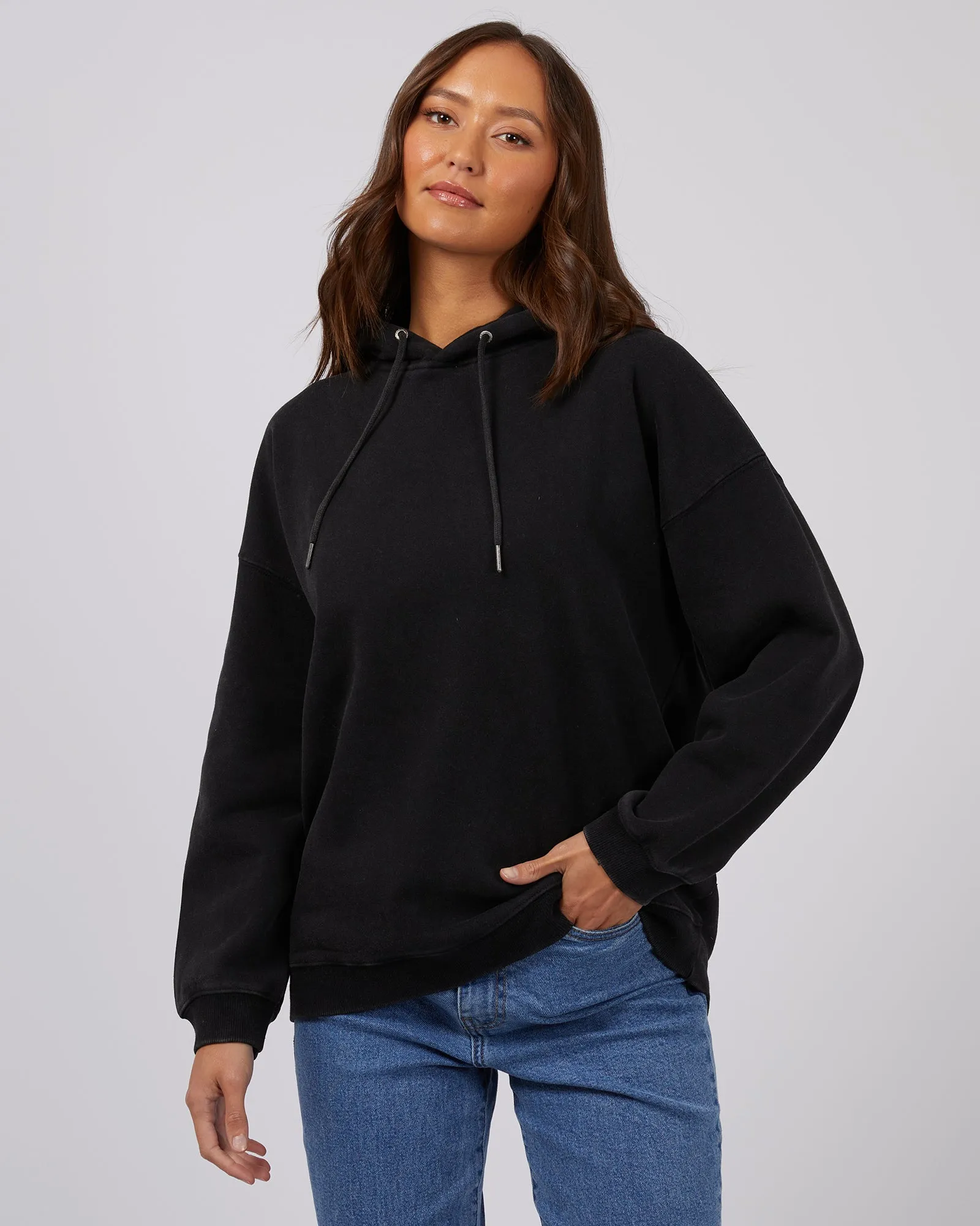 Oversized Hoody Washed Black