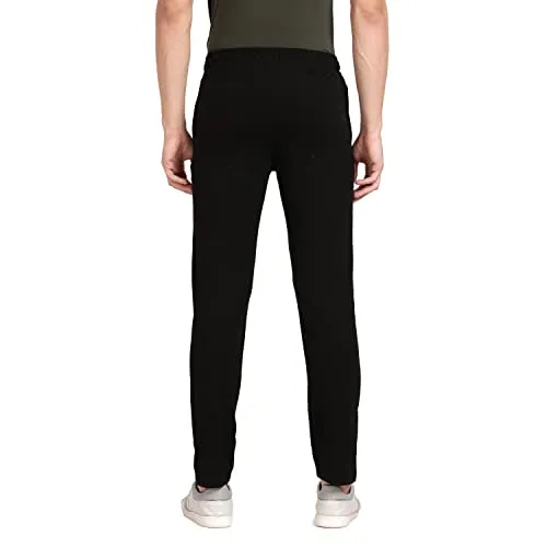 Pepe Jeans Athleisure Men Slim Fit Cotton Stretch Track Pants | Sporty Cotton Jersey Lounge Pants | with Encased Elastic Waist & Side Pockets in Black - M