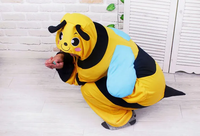 PITaPATs kids onesie animal jumpsuit costume - long sleeve bumblebee