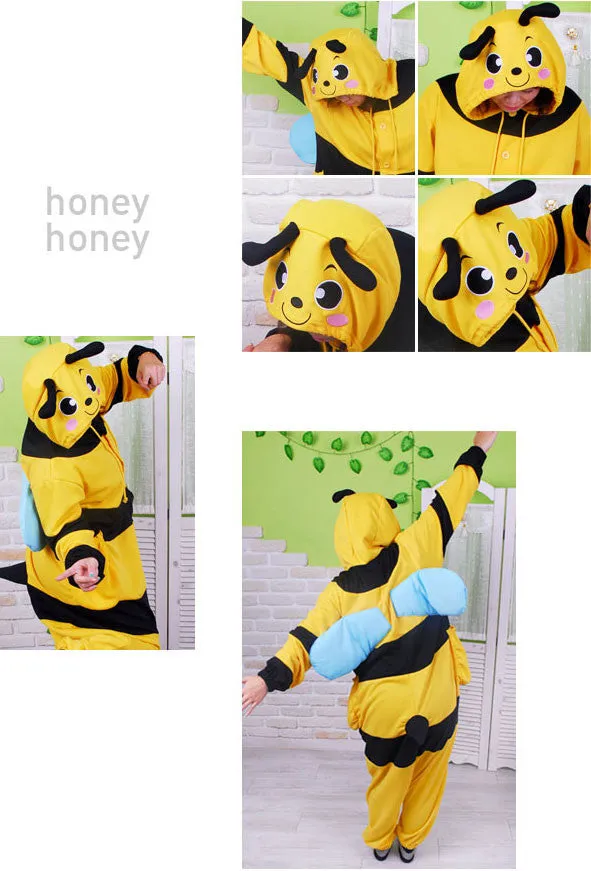 PITaPATs kids onesie animal jumpsuit costume - long sleeve bumblebee