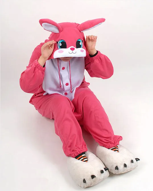 PITaPATs kids onesie animal jumpsuit costume - long sleeve pink rabbit