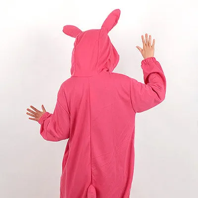 PITaPATs kids onesie animal jumpsuit costume - long sleeve pink rabbit