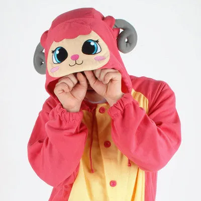 PITaPATs kids onesie animal jumpsuit costume - long sleeve pink sheep