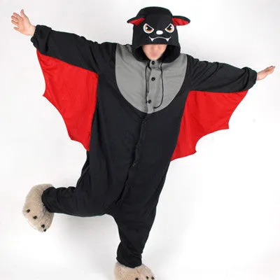 PITaPATs kids onesie animal jumpsuit costume - long sleeve red bat